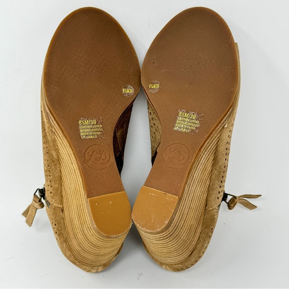 New Lucky Brand Suede Wedge Open Toe booties size 8.5 - Picture 6 of 7